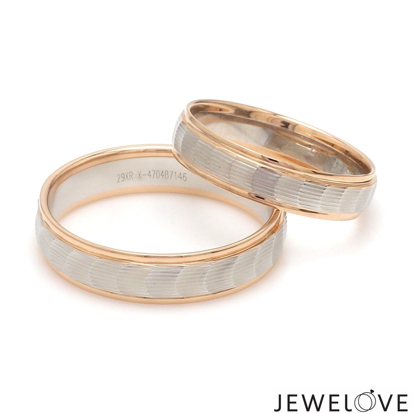 Unisex Platinum & Rose Gold Couple Love Bands JL PT 1365