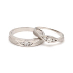 Load image into Gallery viewer, United Three Diamond Platinum Love Bands JL PT 588
