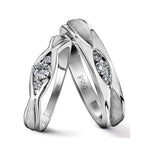 Load image into Gallery viewer, United Three Diamond Platinum Love Bands JL PT 588
