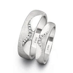 Load image into Gallery viewer, Wavy Platinum Love Bands with Diamonds JL PT 213
