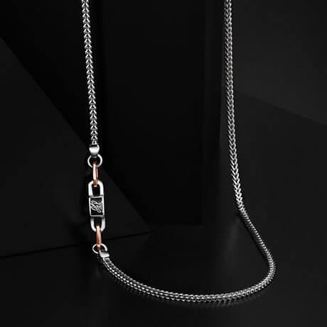 Men of Platinum | 18K Rose Gold with Black Enamel Chain for Men JL PT CH MSD 103