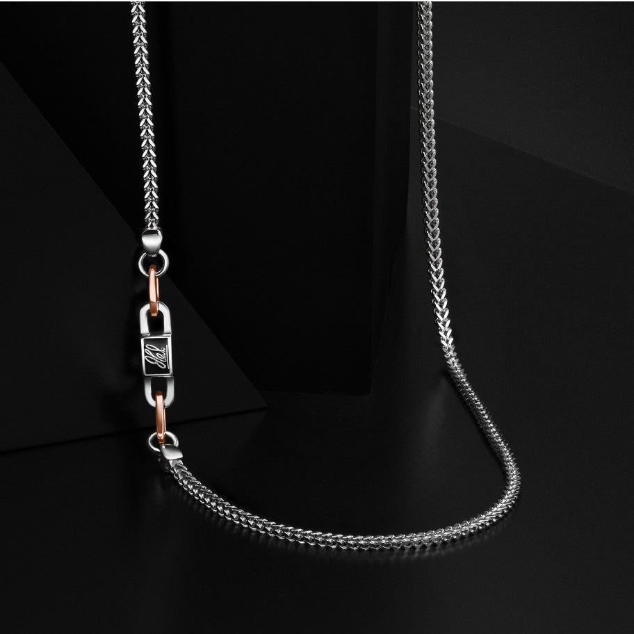 Men of Platinum | 18K Rose Gold with Black Enamel Chain for Men JL PT CH MSD 103