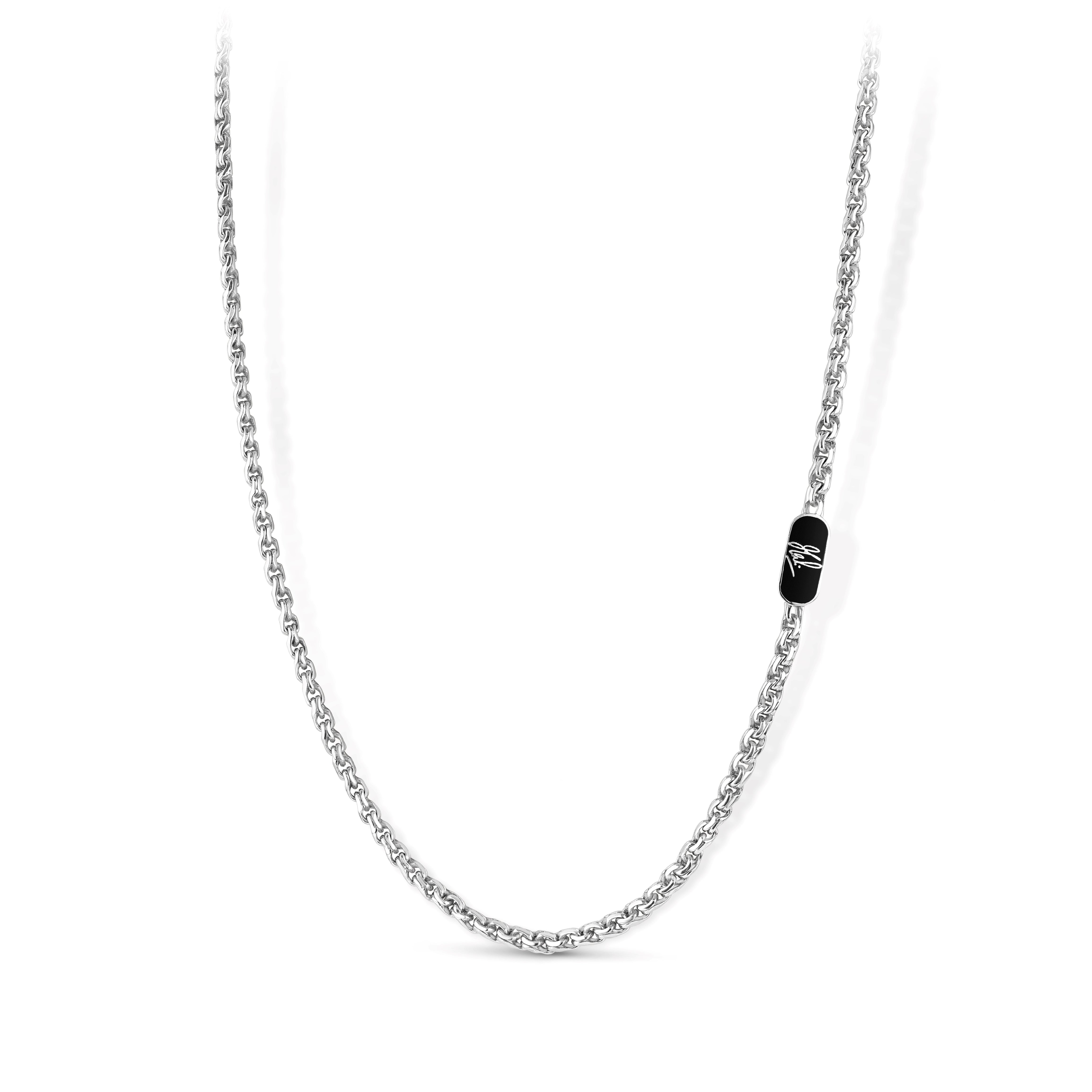 Men of Platinum | with Black Enamel Chain for Men JL PT CH MSD 105