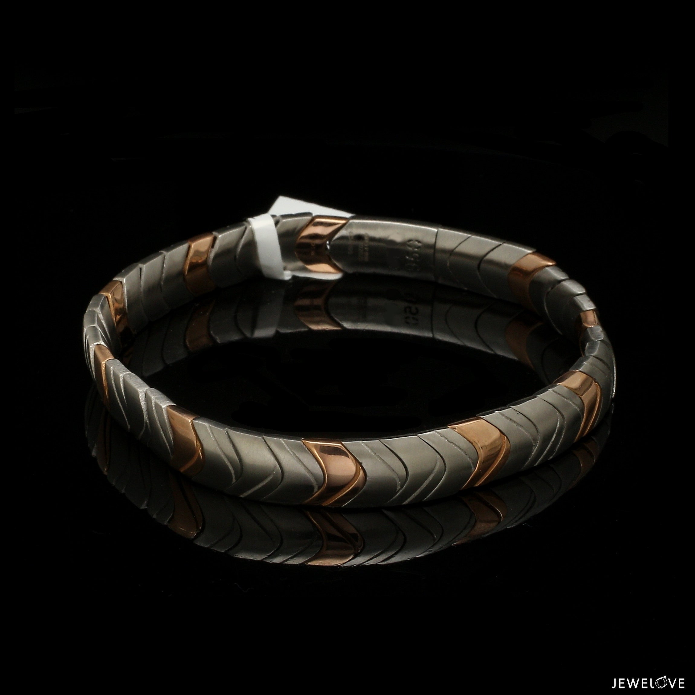Men of Platinum| 8mm Rose Gold Matte & Hi-Polish Bracelet for Men JL PTB 1319