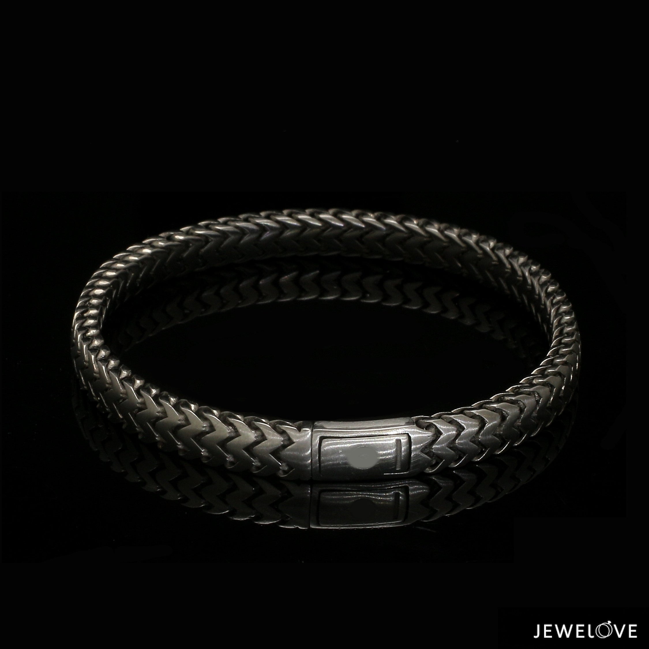 Men of Platinum | Black Bracelet with Matte Finish for Men JL PTB 1320