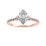 Load image into Gallery viewer, 70-Pointer Marquise Cut Solitaire Diamond Accents Shank 18K Rose Gold Ring JL AU 1246R-B   Jewelove.US

