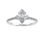 Load image into Gallery viewer, 50-Pointer Marquise Cut Solitaire Diamond Accents Shank Platinum Ring JL PT 1246-A   Jewelove.US
