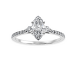 Load image into Gallery viewer, 70-Pointer Marquise Cut Solitaire Diamond Accents Shank Platinum Ring JL PT 1246-B   Jewelove.US
