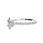 Load image into Gallery viewer, 50-Pointer Marquise Cut Solitaire Diamond Accents Shank Platinum Ring JL PT 1246-A   Jewelove.US
