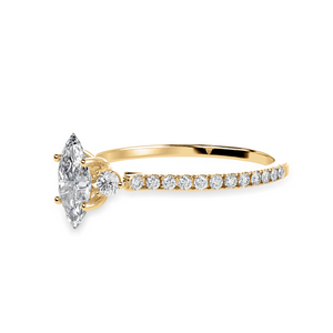 70-Pointer Marquise Cut Solitaire Diamond Accents Shank 18K Yellow Gold Ring JL AU 1246Y-B   Jewelove.US
