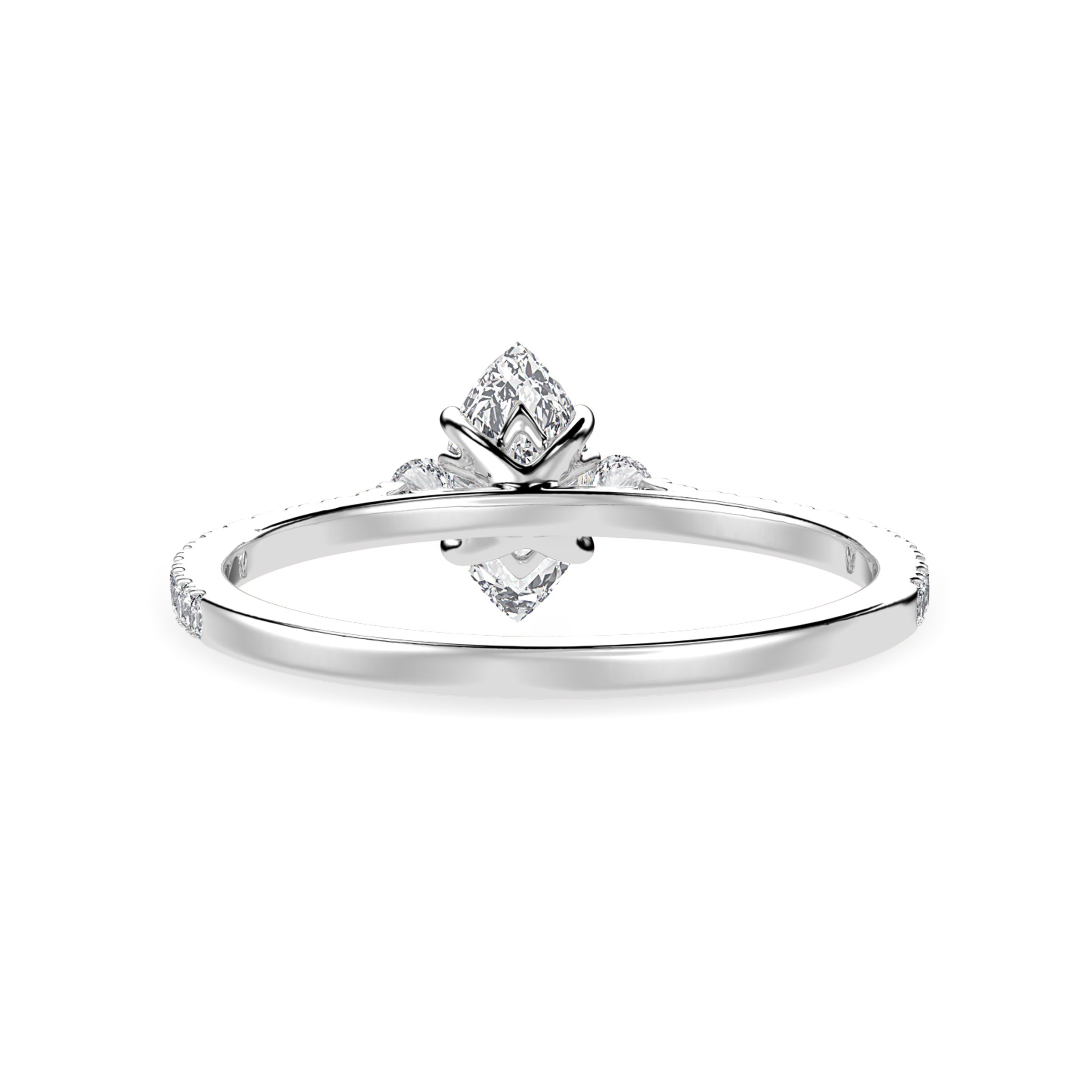 50-Pointer Marquise Cut Solitaire Diamond Accents Shank Platinum Ring JL PT 1246-A   Jewelove.US