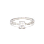 Load and play video in Gallery viewer, 1-Carat Lab Grown Solitaire Diamond Platinum Engagement Twisted Shank Ring JL PT LG 2004
