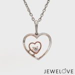Load and play video in Gallery viewer, Evara Platinum &amp; Rose Gold Heart Single Diamond Pendant JL PT P 325
