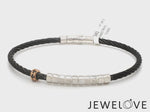 Load and play video in Gallery viewer, Platinum &amp; Rose Gold Bracelet with Black Stone for Men JL PTB 1325
