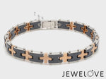 Load and play video in Gallery viewer, Men of Platinum| Rose Gold with Black Stone Bracelet for Men JL PTB 1327
