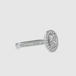 Load and play video in Gallery viewer, 70-Pointer Oval Cut Solitaire Platinum Halo Diamond Shank Engagement Ring JL PT 0060-B
