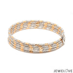 Load image into Gallery viewer, Japanese 5-row Platinum &amp; Rose Gold Bracelet for Women with Diamond Cut Balls JL PTB 1273
