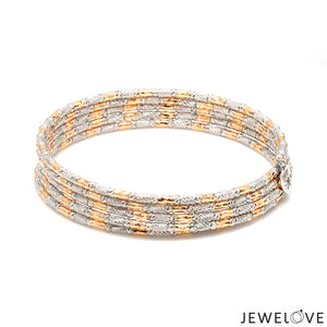 Japanese 5-row Platinum & Rose Gold Bracelet for Women with Diamond Cut Balls JL PTB 1273