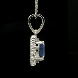 Designer Platinum Pendant with Blue Sapphire JL PT P 321   Jewelove.US