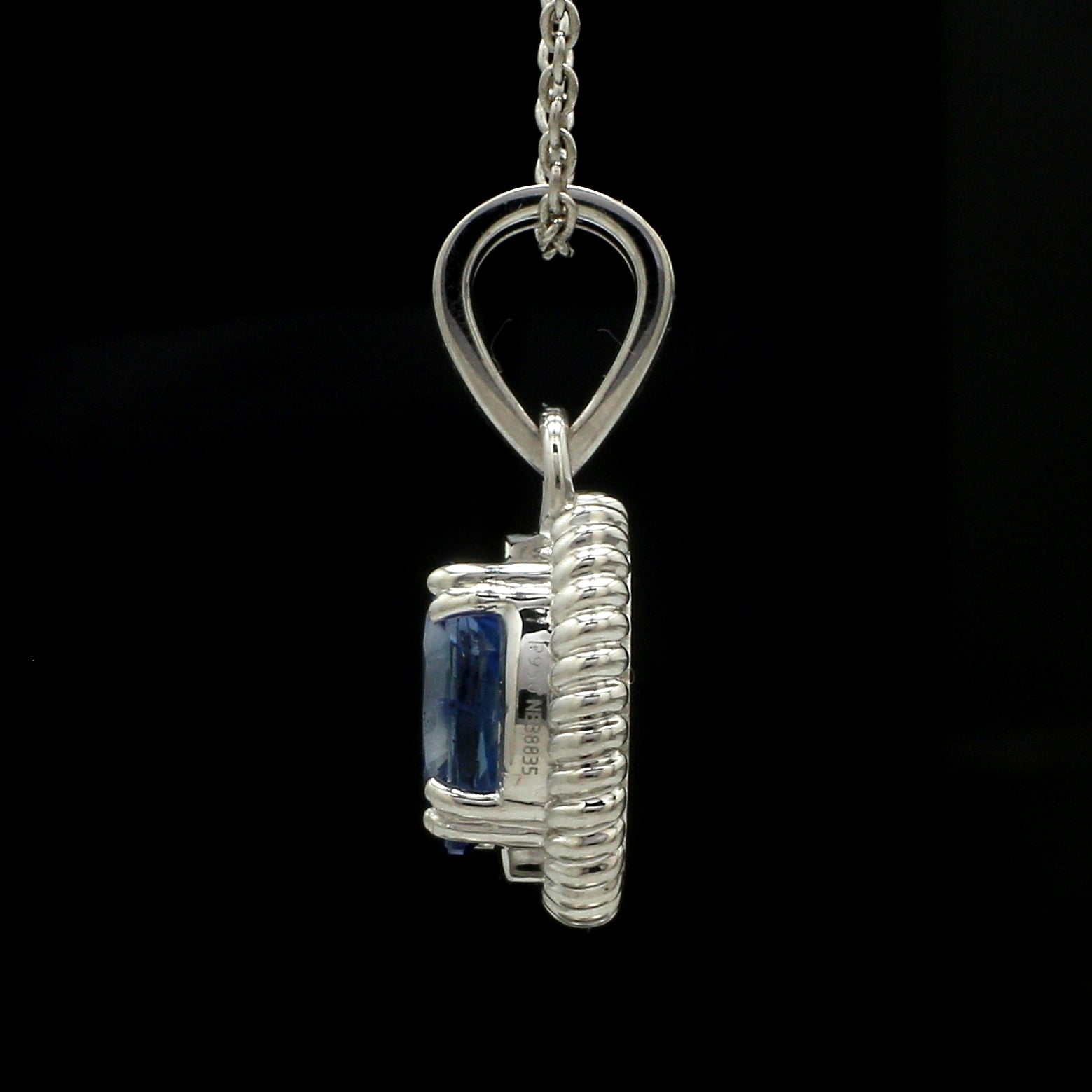 Designer Platinum Pendant with Blue Sapphire JL PT P 321   Jewelove.US