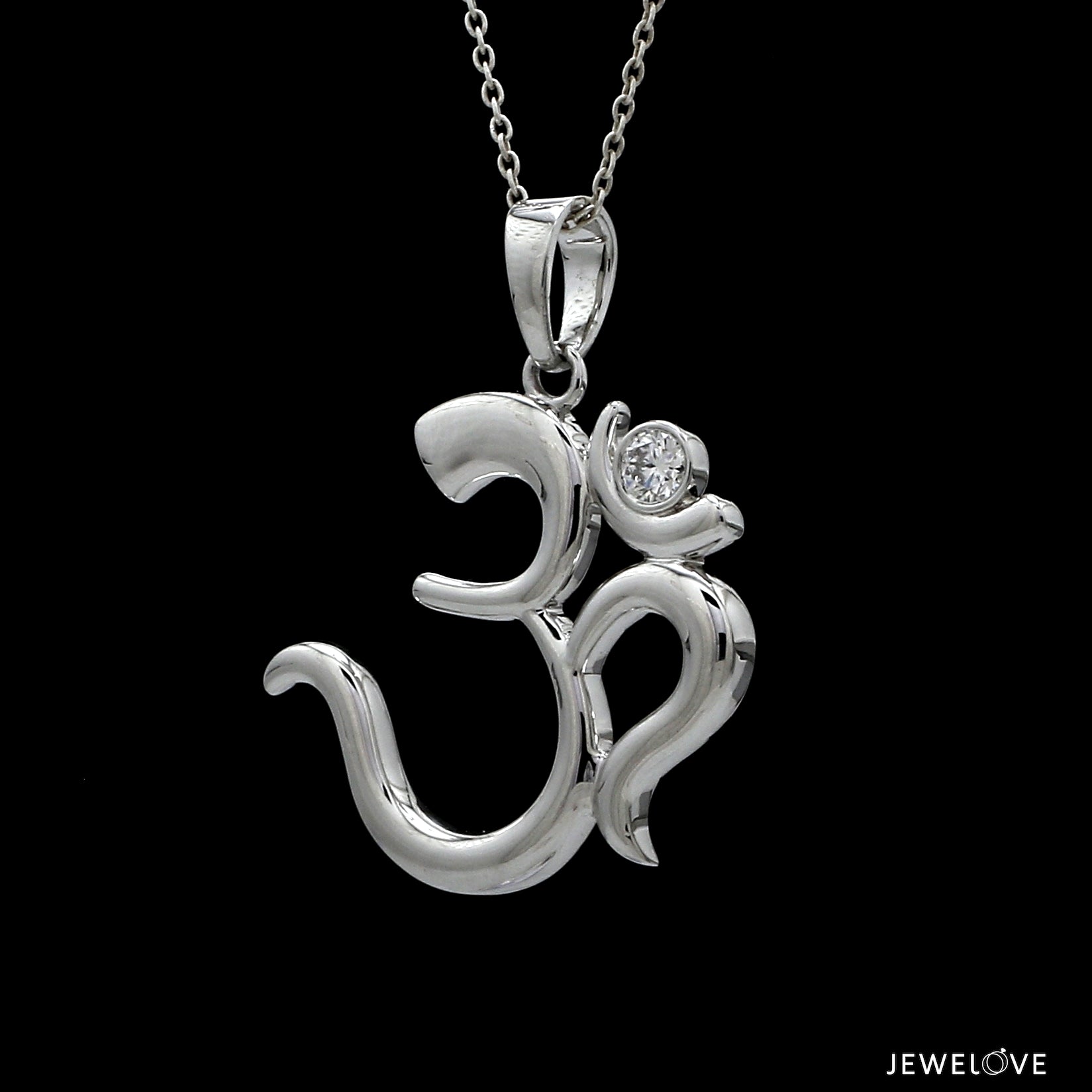 Platinum Single Diamond Om Pendant JL PT OM-7   Jewelove.US