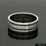 Load image into Gallery viewer, Platinum Black Diamond Double Line Ring for Men JL PT 1400
