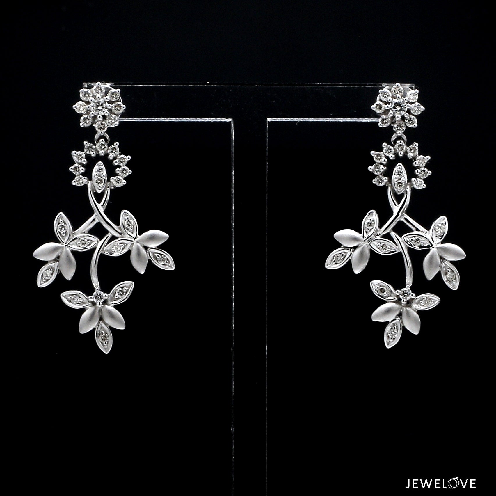 Designer Platinum Diamond Earrings for Women JL PT E 343
