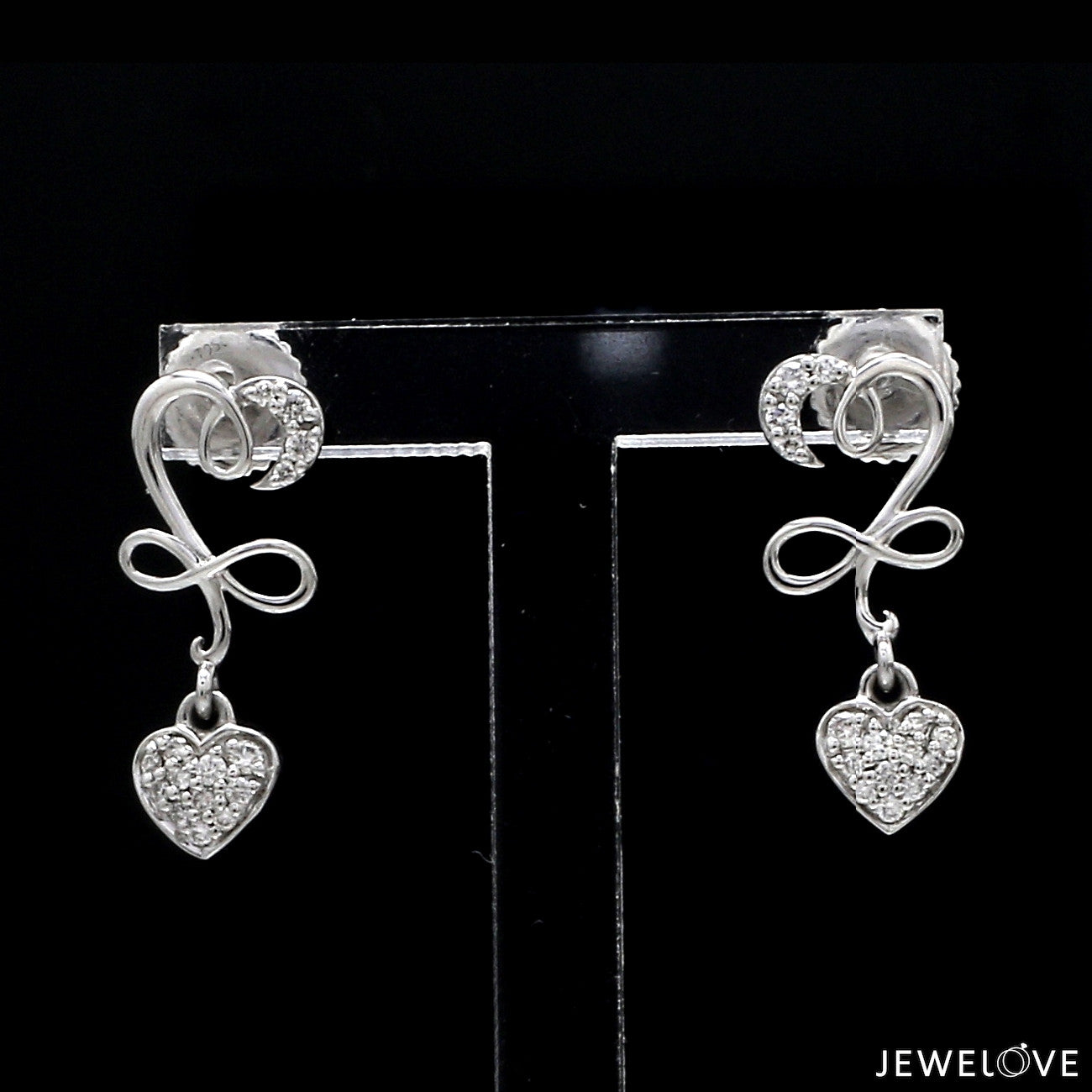 Platinum Diamond Heart Earrings JL PT E LC804