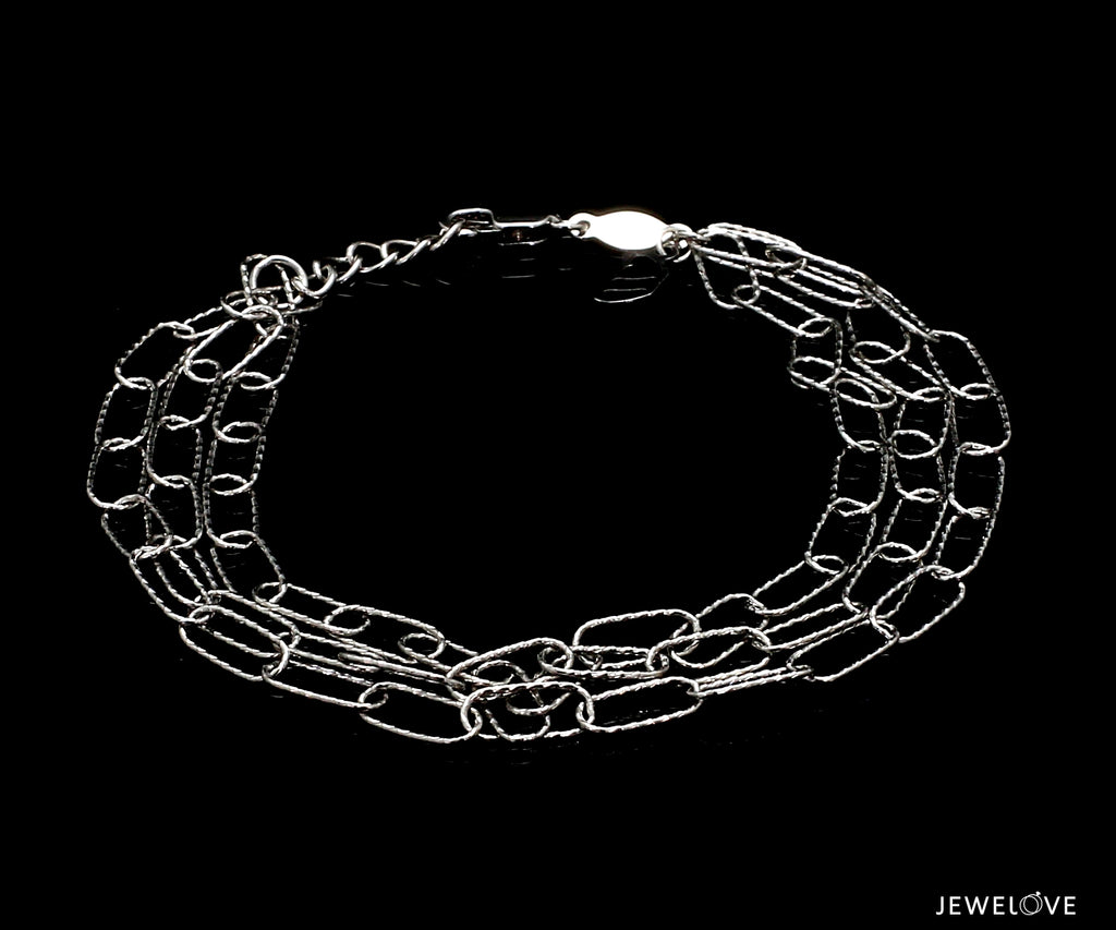 Japanese Three Layer Links Platinum Bracelet for Women JL PTB 1162   Jewelove.US