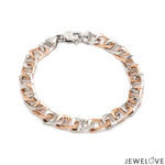 Load image into Gallery viewer, Men of Platinum | 7.25mm Platinum &amp; 18k Rose Gold Bracelet for Men JL PTB 1344
