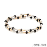 Load image into Gallery viewer, Japanese Platinum Rose Gold with Black Beads Nazariya / Nazariye Bracelet for Kids JL PTB 1230

