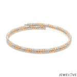 Load image into Gallery viewer, Japanese 2-row Platinum &amp; Rose Gold Bracelet for Women with Diamond Cut Balls JL PTB 1226
