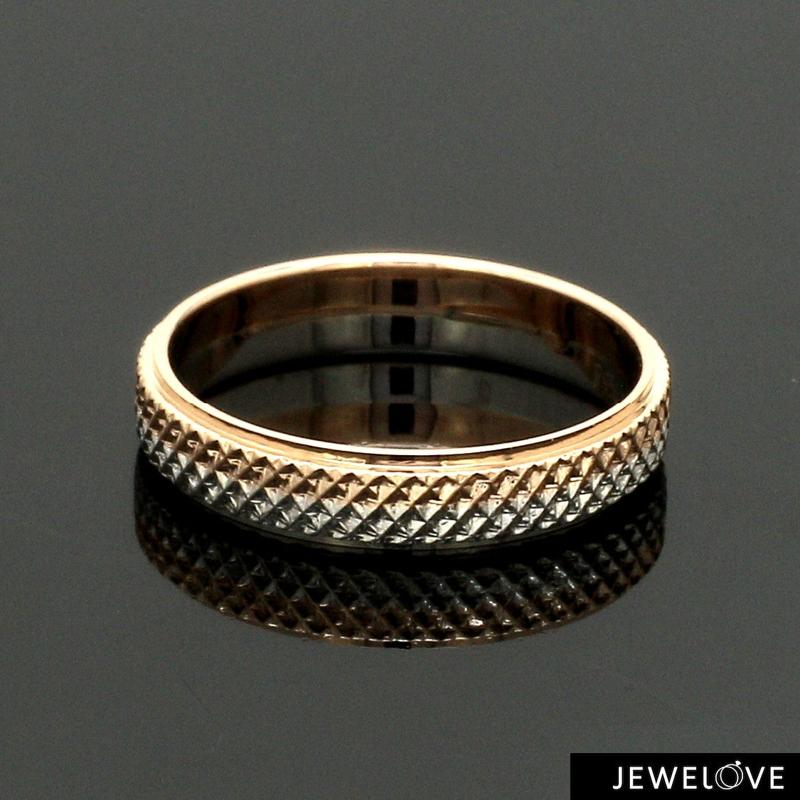Platinum Love Bands with Rose Gold Ring JL PT 1406