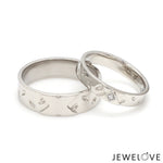 Load image into Gallery viewer, Designer Platinum  Princess Diamond Cut Couple Ring JL PT CB 87   Jewelove
