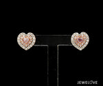 Load image into Gallery viewer, 18K Rose Gold Heart Earrings with Pink &amp; White Diamond JL AU PD 102   Jewelove.US
