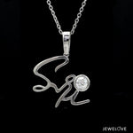 Load image into Gallery viewer, 50-Pointer Solitaire Platinum Name Pendant JL PT P 331   Jewelove.US
