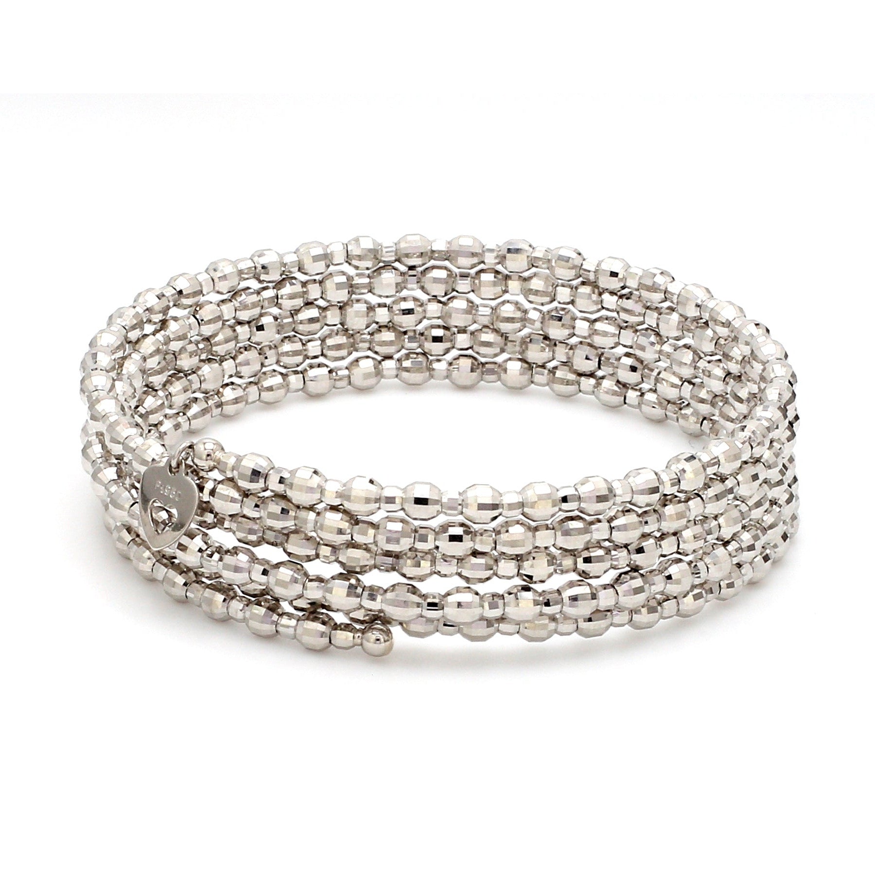 Dazzling Shiny 5-line Japanese Platinum Bracelet for Women with Diamond Cut Balls JL PTB 720