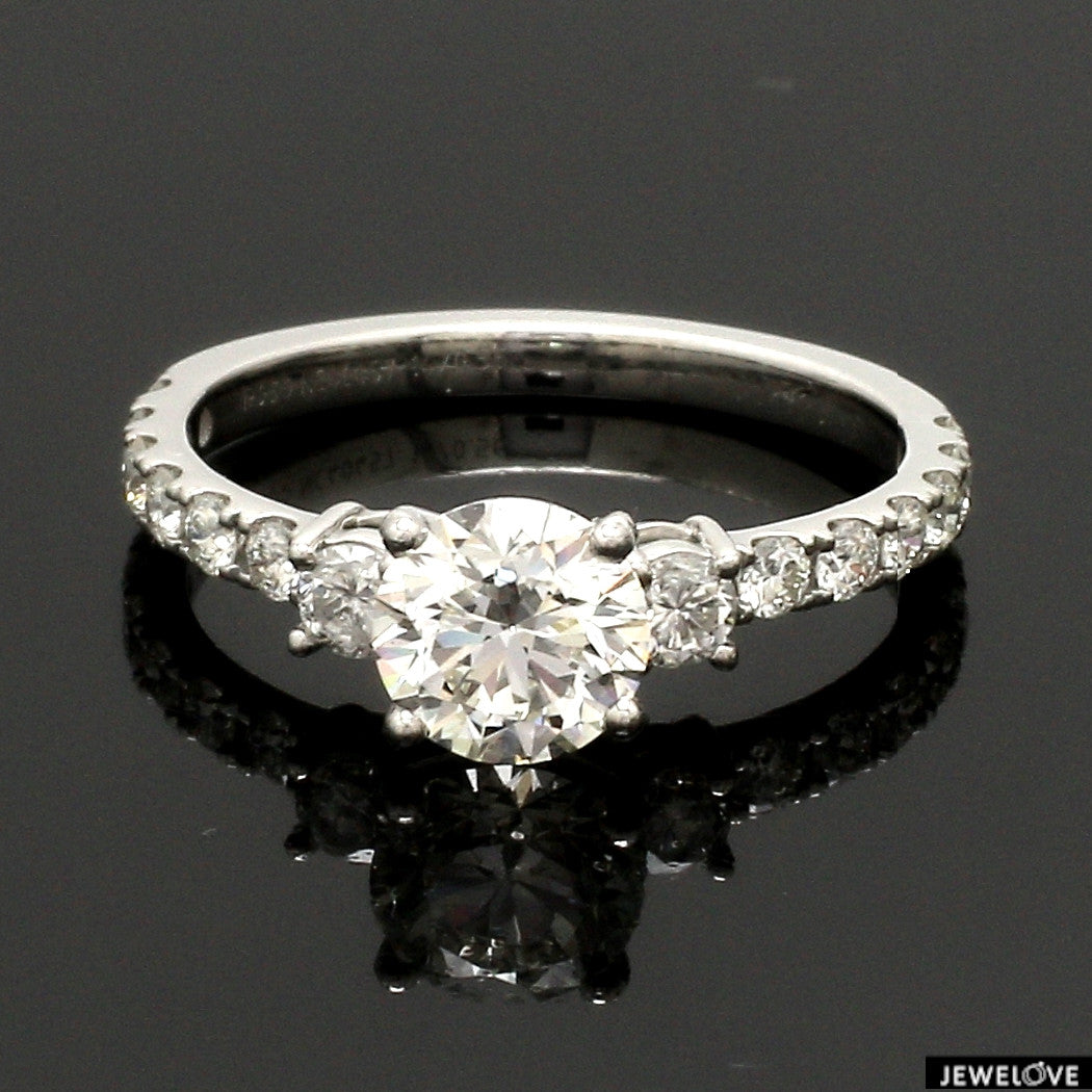 1-Carat Platinum Solitaire Engagement Ring with Diamond Accents JL PT 327-B