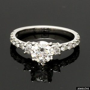 1-Carat Platinum Solitaire Engagement Ring with Diamond Accents JL PT 327-B