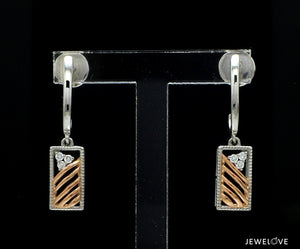 Evara Platinum Rose Gold Diamonds Earrings for Women JL PT E 314   Jewelove.US