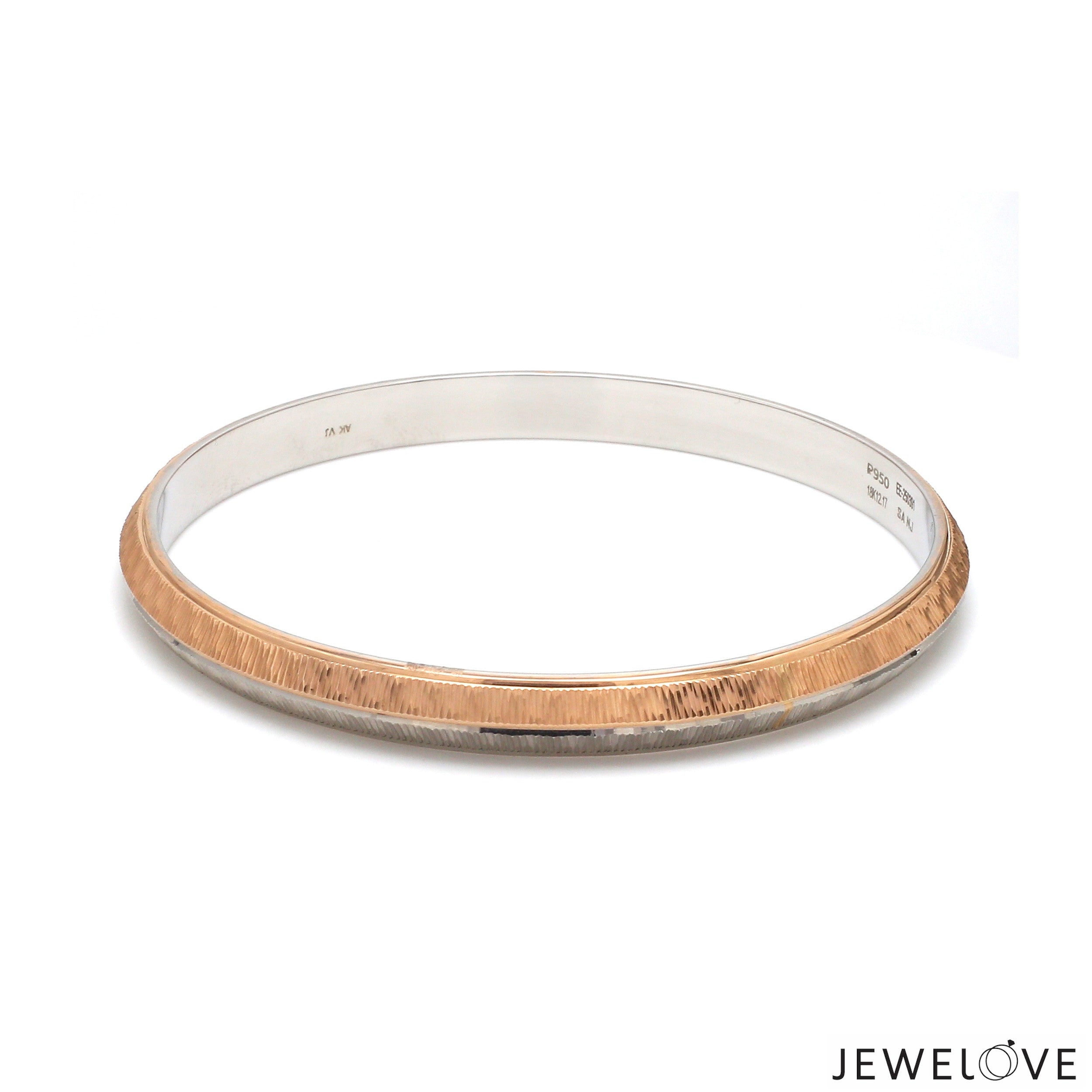 Men of Platinum | 7mm Platinum Kada with Rose Gold for Men JL PTB 1297