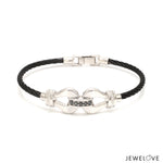 Load image into Gallery viewer, Platinum Bracelet with Black Stone for Men JL PTB 1342
