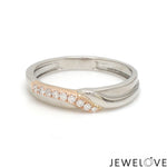 Load image into Gallery viewer, Platinum Love Bands with Rose Gold &amp; Diamonds JL PT 1438
