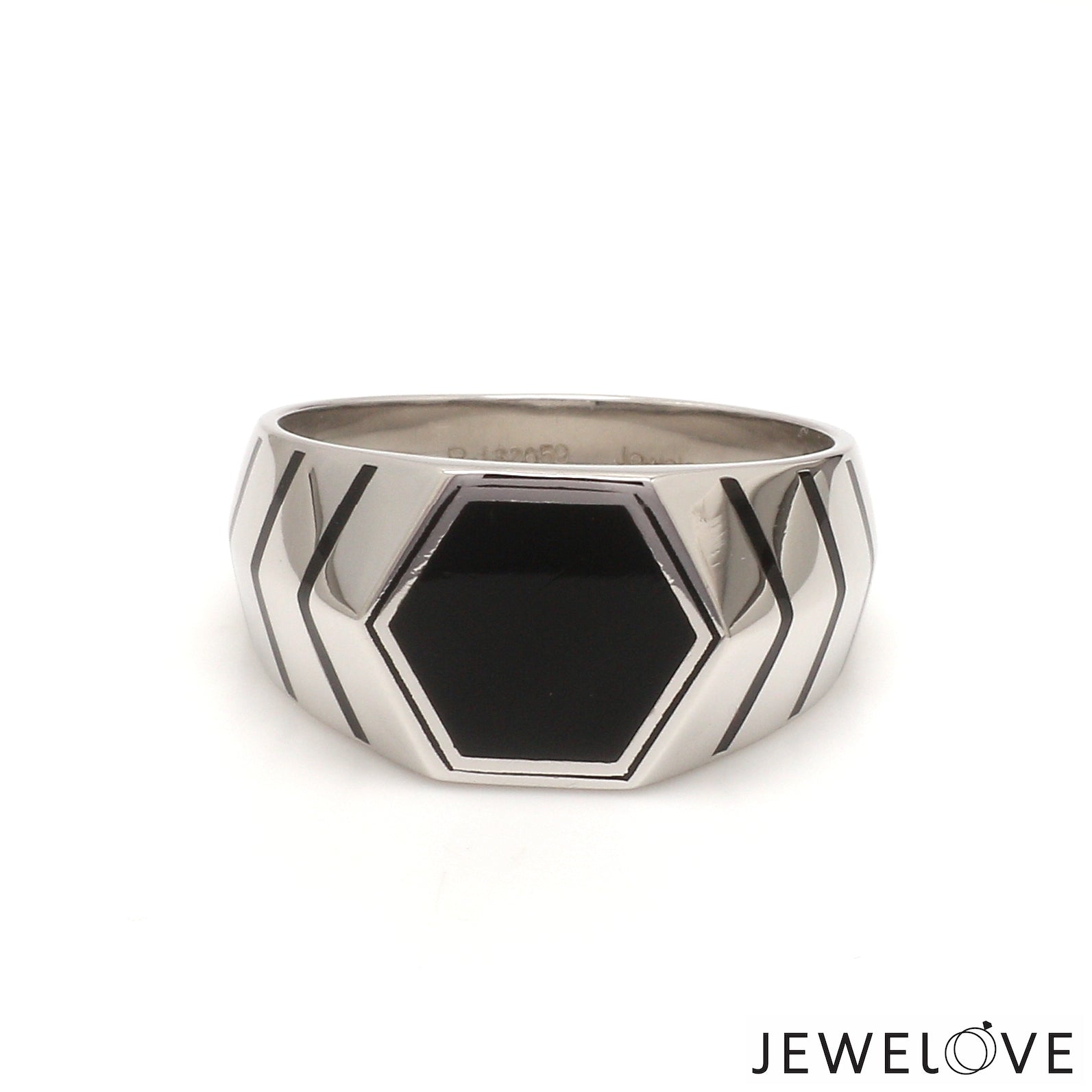 Men of Platinum | Black Enamel Ring for Men JL PT 1310-A   Jewelove.US