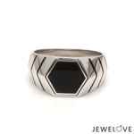 Load image into Gallery viewer, Men of Platinum | Black Enamel Ring for Men JL PT 1310-A   Jewelove.US
