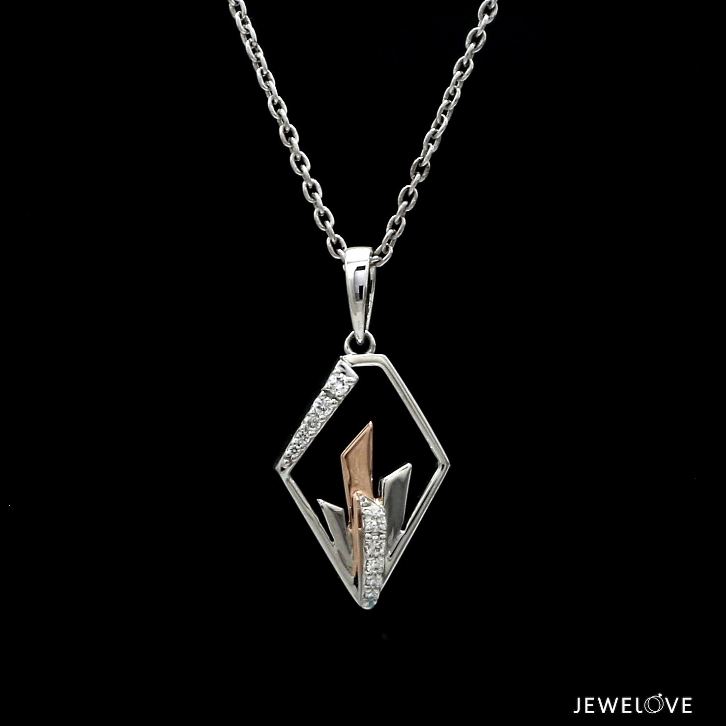 Evara Platinum & Rose Gold Diamonds Pendant JL PT P 255