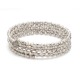 Dazzling Shiny 5-line Japanese Platinum Bracelet for Women with Diamond Cut Balls JL PTB 720
