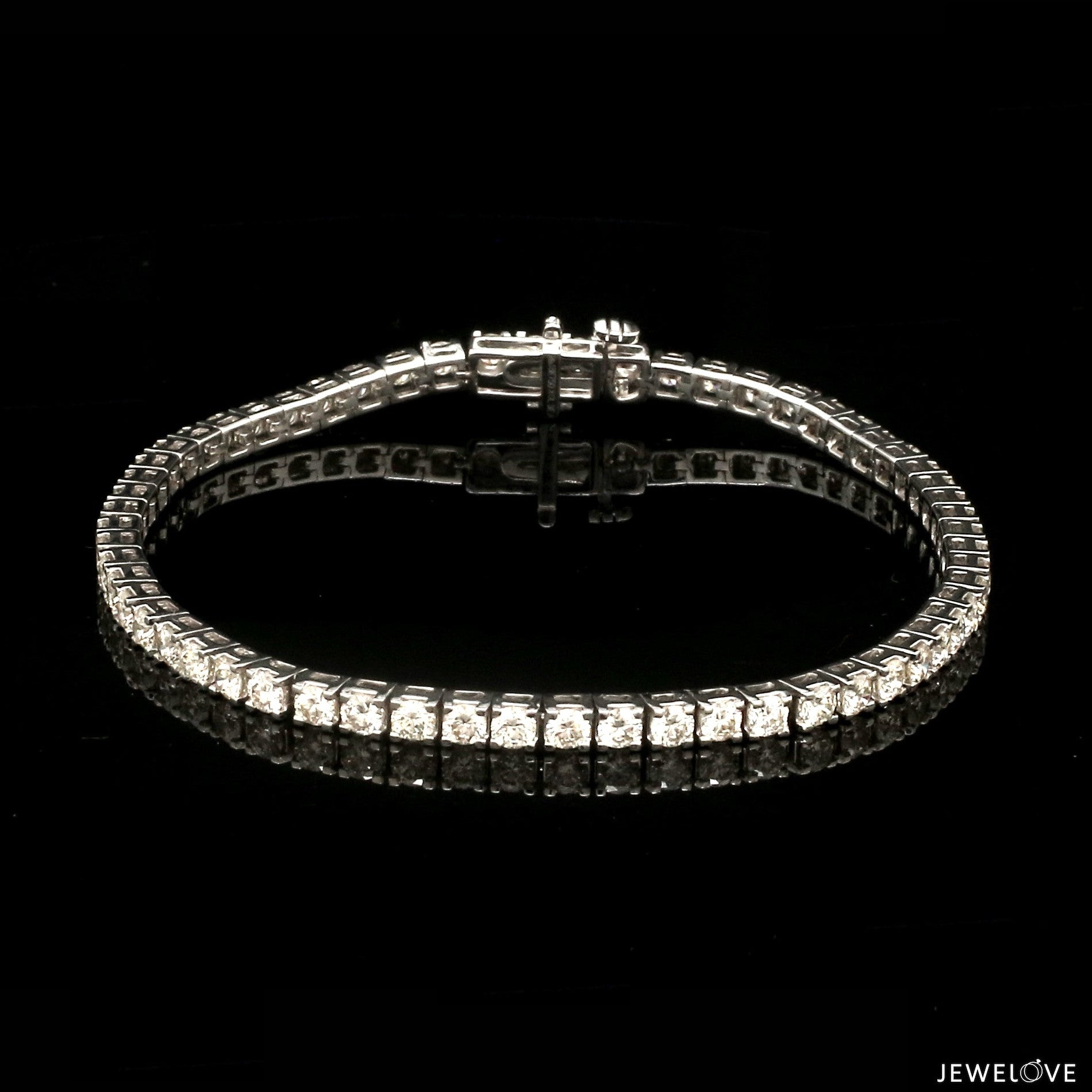 18-Pointer Diamond Tennis Bracelet 18K White Gold JL AU 755