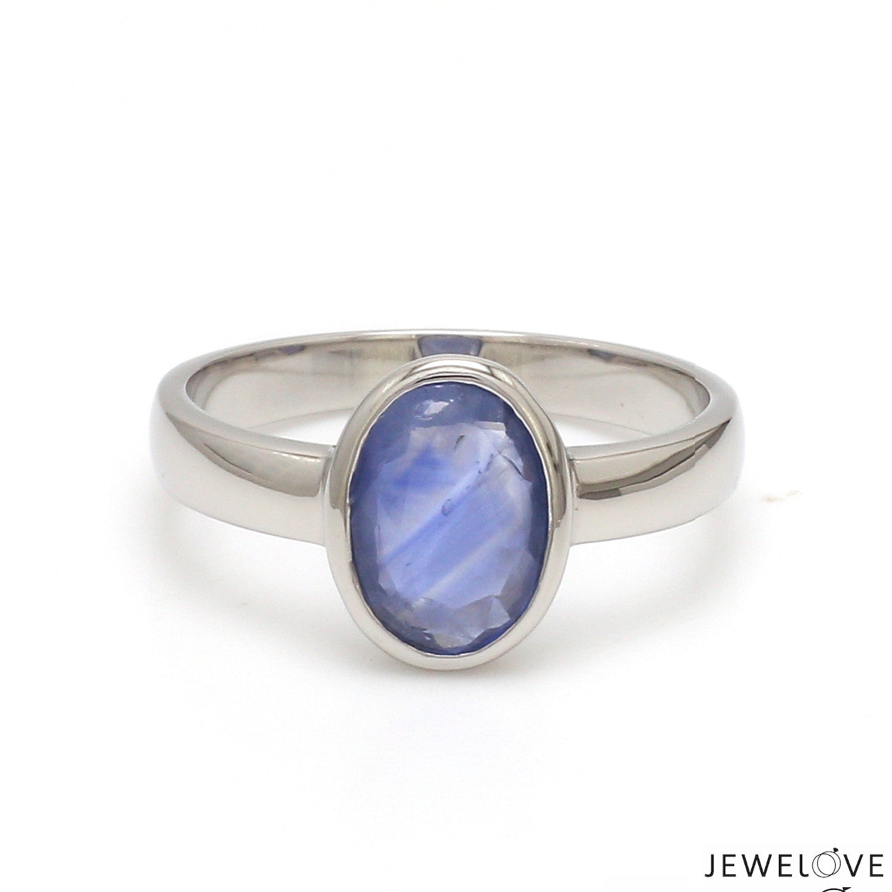 2.50-Carat Natural Blue Sapphire Platinum Ring JL PT Sapphire