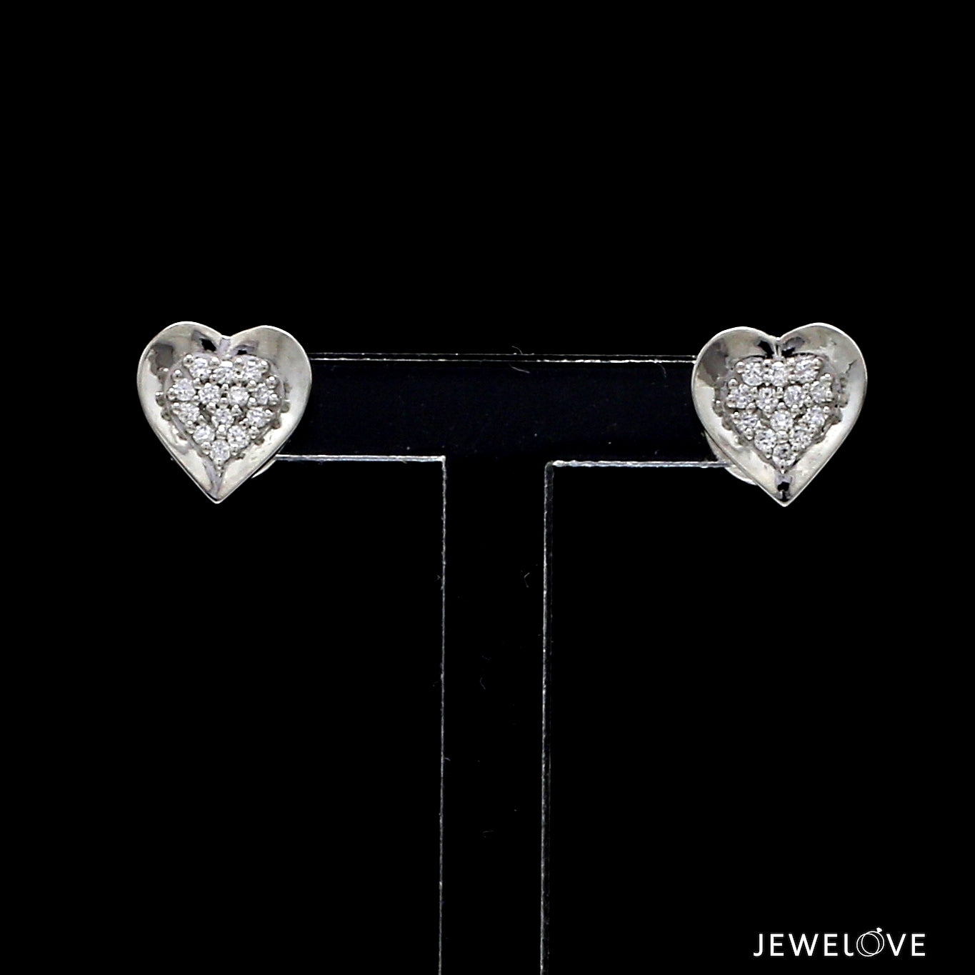 Evara Platinum Diamond Heart Pendant Set JL PT P E 326  Earrings-only-VVS-GH Jewelove.US